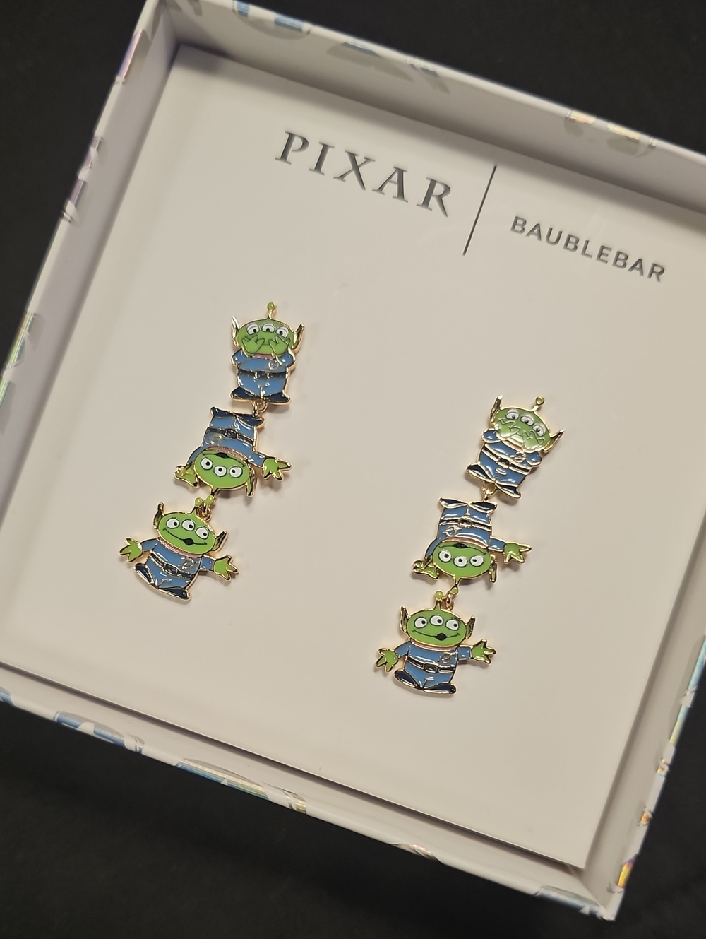 BaubleBar Pixar Green Alien Drop Earrings